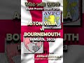 18 March ASTON VILLA vs BOURNEMOUTH English Premier League Football 22-2023 EPL #Shorts