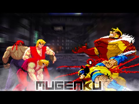 Evil Ryu, Shin Ken, Violent Ken vs Wolverine, Sabretooth, The Spider! Marvel vs Capcom! 3v3 MUGEN