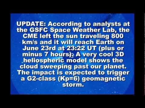 UPDATE:. The impact is expected to trigger a G1-class (Kp=5) geomagnetic storm.