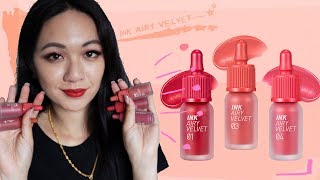 19S/S 잉크 더 에어리 벨벳 PERIPERA Ink The Airy Velvet 2019 S/S FULL SWATCHES, REVIEW, COMPARISON