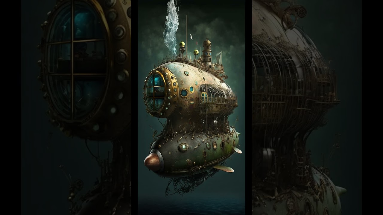 Submarine in Steampunk Style