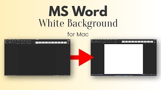 How To Turn On WHITE BACKGROUND for MS Word on Mac Dark Mode