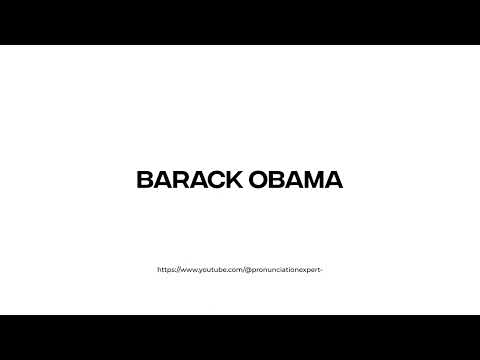 How to pronounce Barack Obama