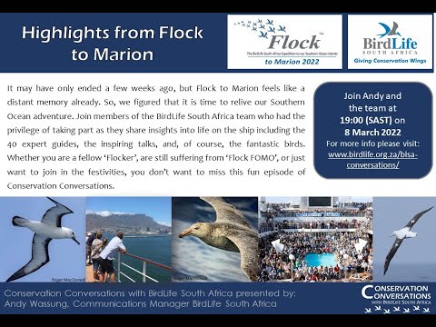 Conservation Conversations: Flock to Marion Highlights - Andy Wassung (8Mar22)