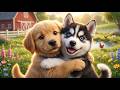 ️ Golden Puppy Farm Adventure With Husky Helping Cute Animal Friends