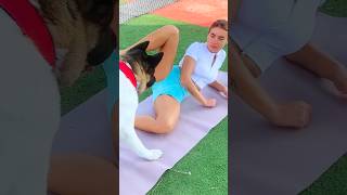Trying to Exercise in Peace… Dog Said NO 🐶#funnyshorts #dogvideos #fitness #dogshorts #workoutfail