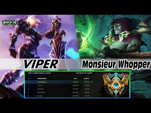 [ Viper ] Riven vs Vladimir [ Monsieur Whopper ] Mid   Viper , TF Blade Dual Rank   Best Riven Plays