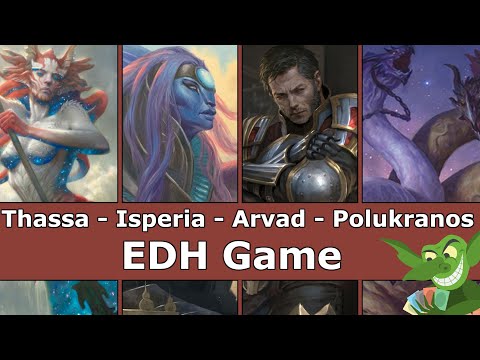 Thassa, Deep-Dwelling vs Isperia vs Arvad vs Polukranos, Unchained EDH / CMDR game play