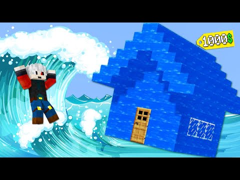 $1000 WATER HOUSE VS TSUNAMI - Minecraft
