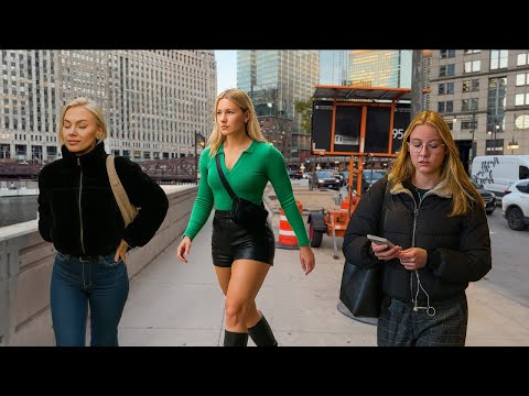 CHICAGO🇺🇸| HOT Walking AND NIGHTLIFE Michigan Av [4K]