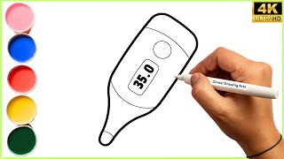 How to Draw a Thermometer for Kids Step by Step | Easy Thermometer Drawing for Kids | #thermometer