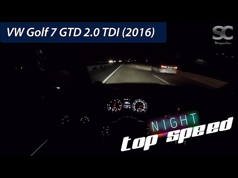 VW Golf 7 GTD 2.0 TDI (2016) on German Autobahn - POV Top Speed Drive at Night