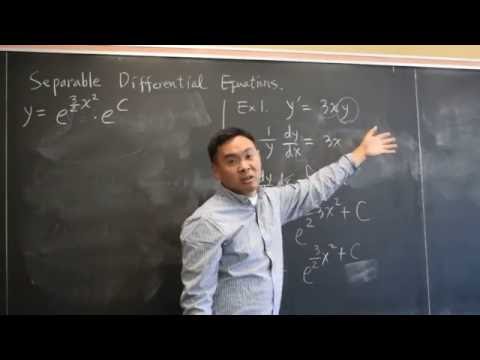 First Order Differential Equations: Separable Equations 1