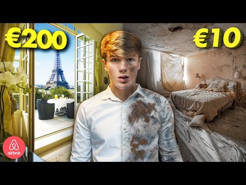 Ik OVERLEEF in een €10 VS. €200 Hotel in Parijs!