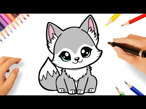 COMMENT DESSINER UN LOUP KAWAII 🐺