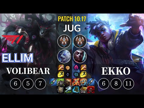 T1 Ellim Volibear vs Ekko Jungle - KR Patch 10.17