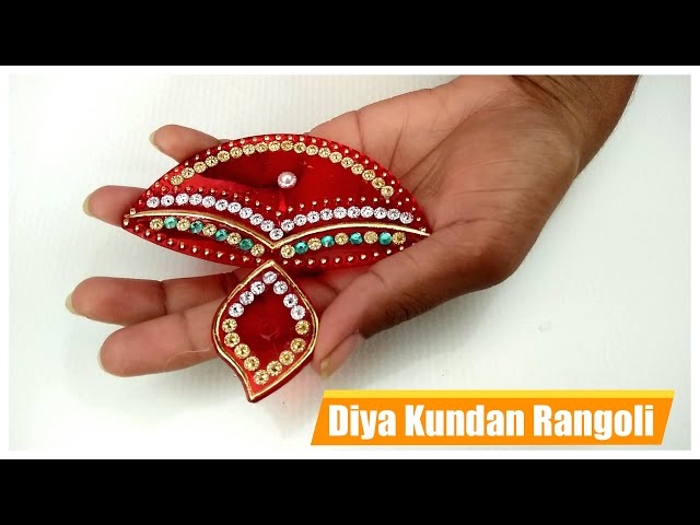 Acrylic kundan rangoli design diy by all in one