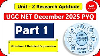 UGC NET Research Aptitude Dec 2025  PYQ | Part 1 Marathon with Smart Tricks | #g2emanagement