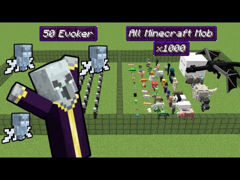 x50 evoker vs all minecraft mobs x1000 | Minecraft Mob Battle