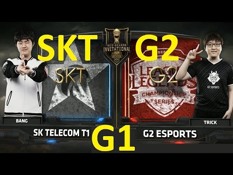 SKT vs G2 Game 1 Highlights MSI 2017 Finals Knockout Stage