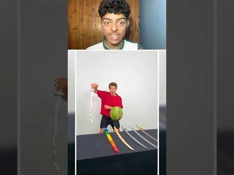 ماهو السيف الذي سيقطع البطيخة😱❗️ #shortvideo
