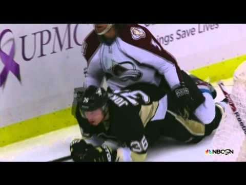 Jussi Jokinen dive in late 3rd Colorado Avalanche vs Pittsburgh Penguins 10/21/13 NHL Hockey