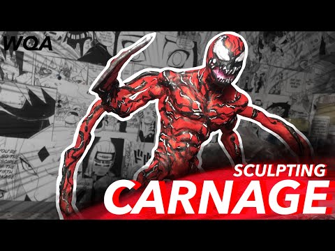 How to sculpt CARNAGE like a boss - Venom 2 Let there be carnage sculpture - air dry clay(timelapse)