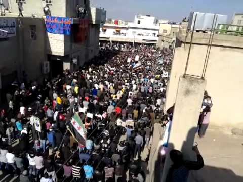 مظاهرة في مدينة الحراك في ريف درعا في جمعة "بروتوكول الموت"