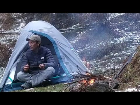 3 days Solo Survival camping in heavy rain and snow storm | ASMR | Bushcraft