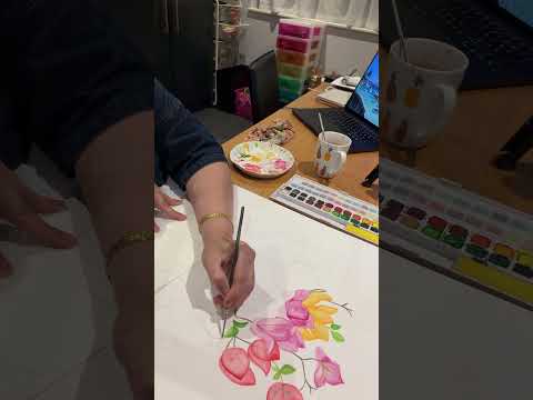 Draw with me floral art #fyp #drawing #art #floralart