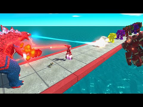 Hulkbuster Evolution to Level 10 – Can Spider-Godzilla Win? | Animal Revolt Battle Simulator