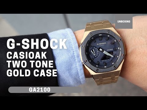CasiOak GA2100 Two Tone Metal Bezel Stainless Steel Watch for Casio G-Shock GA-2100/2110