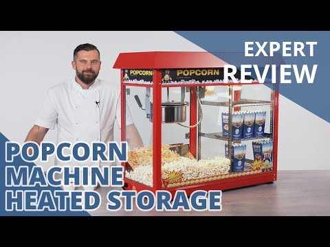 Video produktu  - Maszyna do popcornu - witryna grzewcza - czerwona