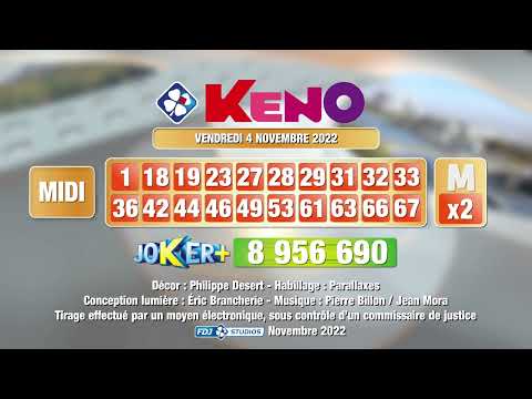 Tirage du midi Keno® du 04 novembre 2022 - Résultat officiel - FDJ