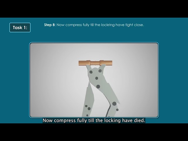 Use lock ring tool and various fittings of loading servicing appliances