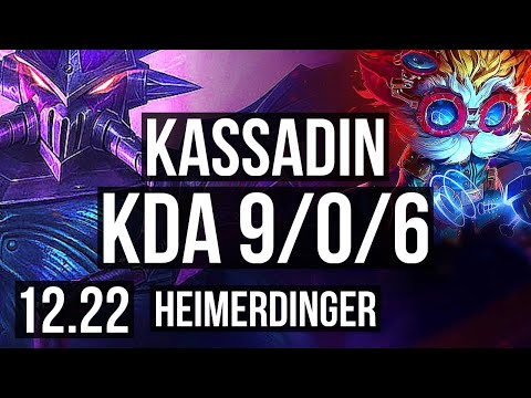KASSADIN vs HEIMERDINGER (MID) | 9/0/6, Legendary, 300+ games | EUW Master | 12.22