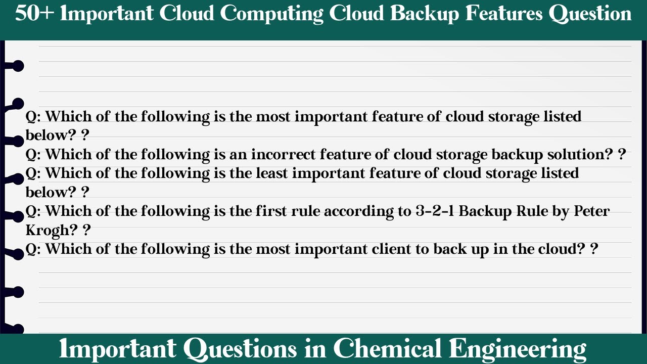MCQ Questions Cloud Computing Cloud Backup Features with Answers