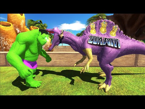 THANOS SPINOSAURUS vs HULK GORO DEATH RUN -  Animal Revolt Battle Simulator ARBS