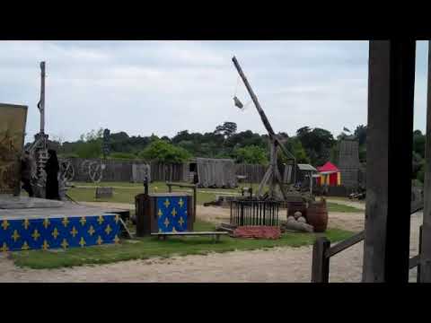 Firing A Trebuchet - Demonstration Of A Medieval Siege Weapon