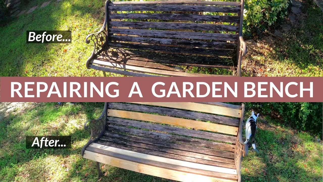 Watch video How to Repair an old wood Garden Bench Now How to Repair an old wood Garden Bench