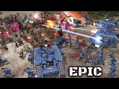 MEGA MASSIVE BATTLE: Ultramarines vs Chaos! - WH40K: Dawn of War: Soulstorm (Unification Mod)