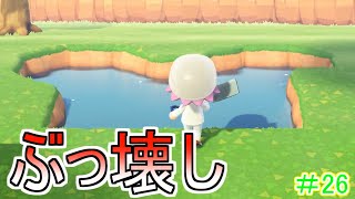 【あつまれどうぶつの森】河川工事ライセンスで川をぶっ壊す#26【ユートピア島】
