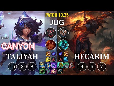 DWG Canyon Taliyah vs Hecarim Jungle - KR Patch 10.25