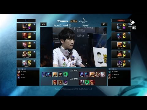 CJ vs SSB Game 1 Highlights - CJ ENTUS vs SBENU SONICBOOM - Week 9 LCK Champions Korea Summer 2015