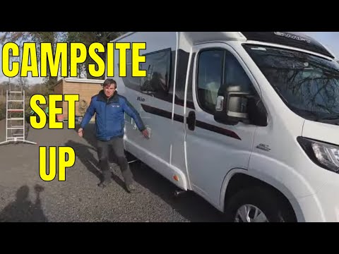 How To CAMP SITE SET UP  - On A Swift Motorhome