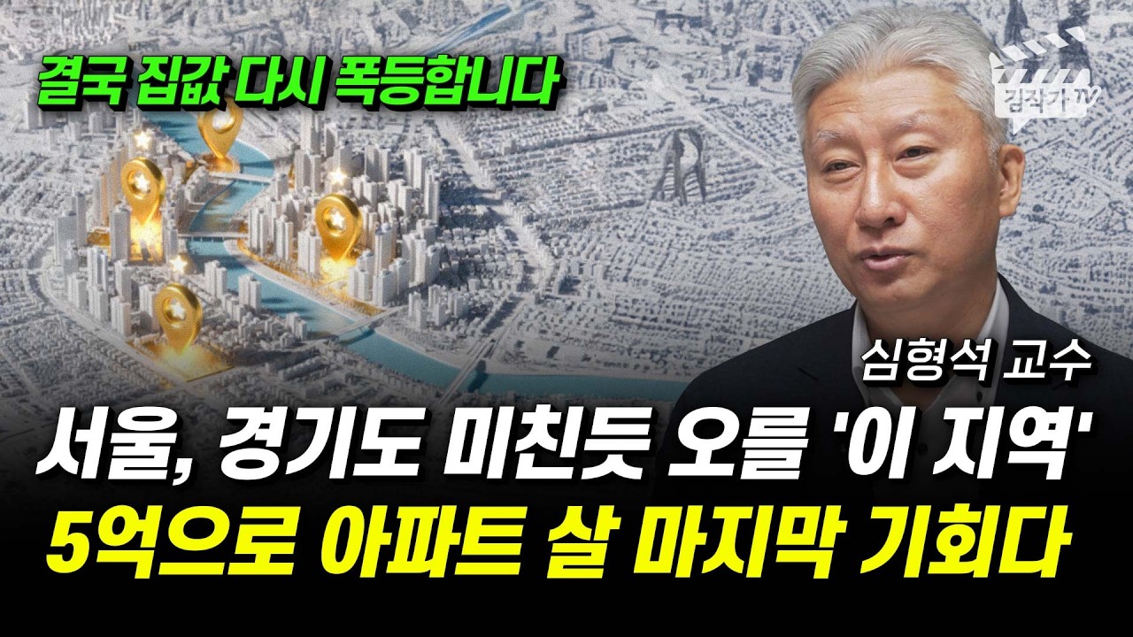 서울, 경기도 미친듯 오를 '이 지역', 5억으로 아파트 살 마지막 기회다 (심형석 교수)