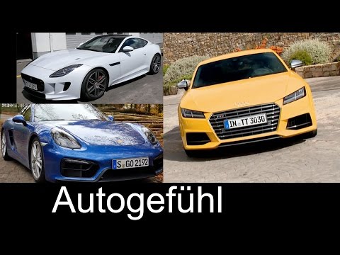 Best sports car comparison test review Porsche Cayman vs Jaguar F-TYPE vs Audi TTS - Autogefühl