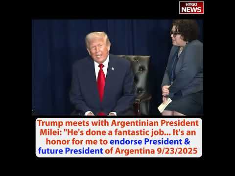Trump on recognizing Palestine Oct 7, endorse Argentinian President Milei, UN climate change