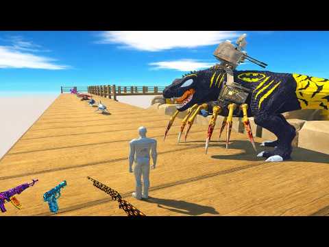 FPS AVATAR & BATMAN T-REX RESCUE MISSION DEATH RUN - Animal Revolt Battle Simulator