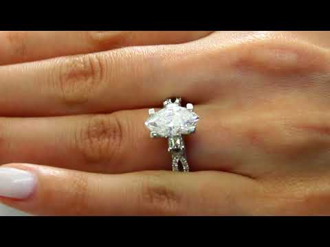 3 2/5 CTW Marquise Cut Diamond High Fashion Vintage Engagement Ring in 14K White Gold (MD150213)